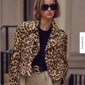 Ralph Lauren Purple Label Bevelyn Leopard Print Leather Jacket MSRP 7336$